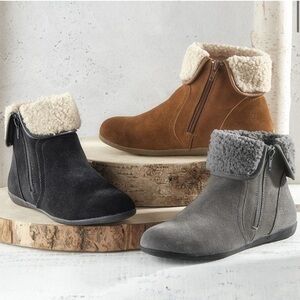 Coldwater Creek Walk With Me Summit Suede Boots Gray Size 7W